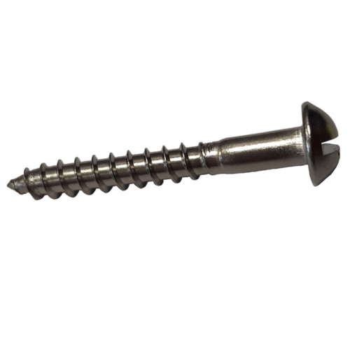 Wood screws with half-round split head