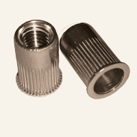 Blind rivet nuts with small CSK straight shank open type knurled